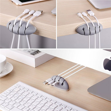 US$3.01 4 Cable Slots Jelly Durable Desktop Earphone Date Cable Holder Cord Management Cable Organizer Mounts & Holders from Mobile Phones & Accessories on banggood.com
